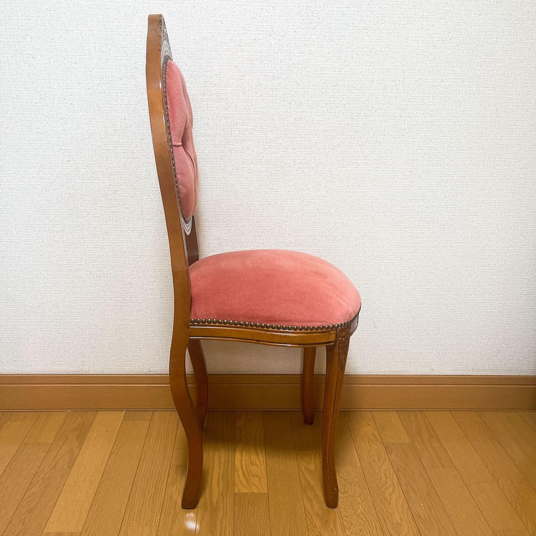 アンティーク調 猫脚チェア ロココ調 彫刻 鋲 椅子 ダイニングチェア