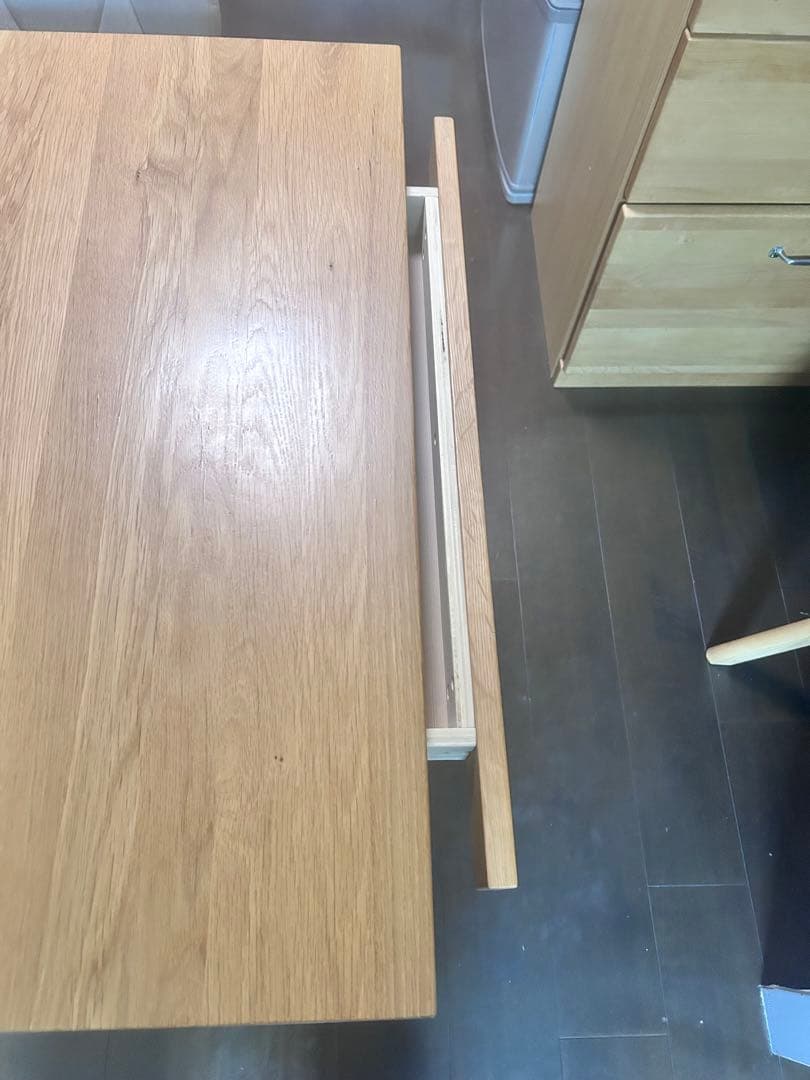 【無印良品】オーク材 引出し付き　正方形ダイニングテーブル※A