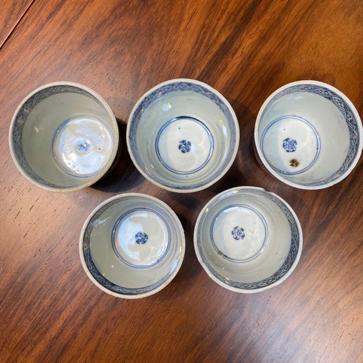 古伊万里　蕎麦猪口　5客と鉢　揃い