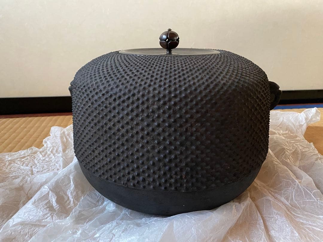 K*e様 仙叟好　霰鉈釜　御釜師　十四代　宮崎寒雉氏作