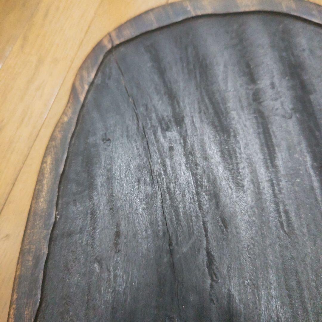 大きな硯 雲龍彫り 台座付き 書道 硯 特大 匿名配送 メルカリ便