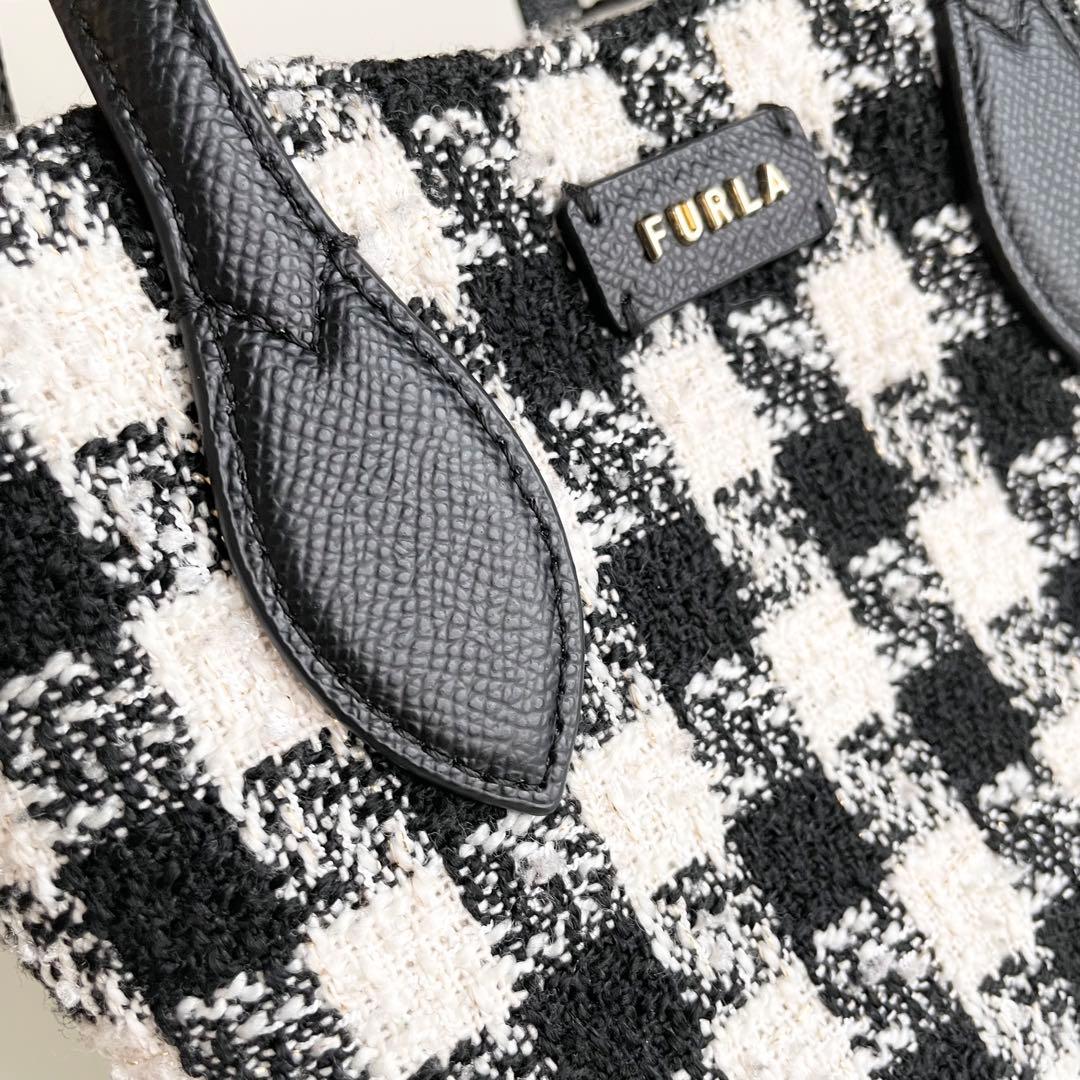 フルラ FURLA ハンドバッグ 2way エラ ツイード ブラック 新品保管