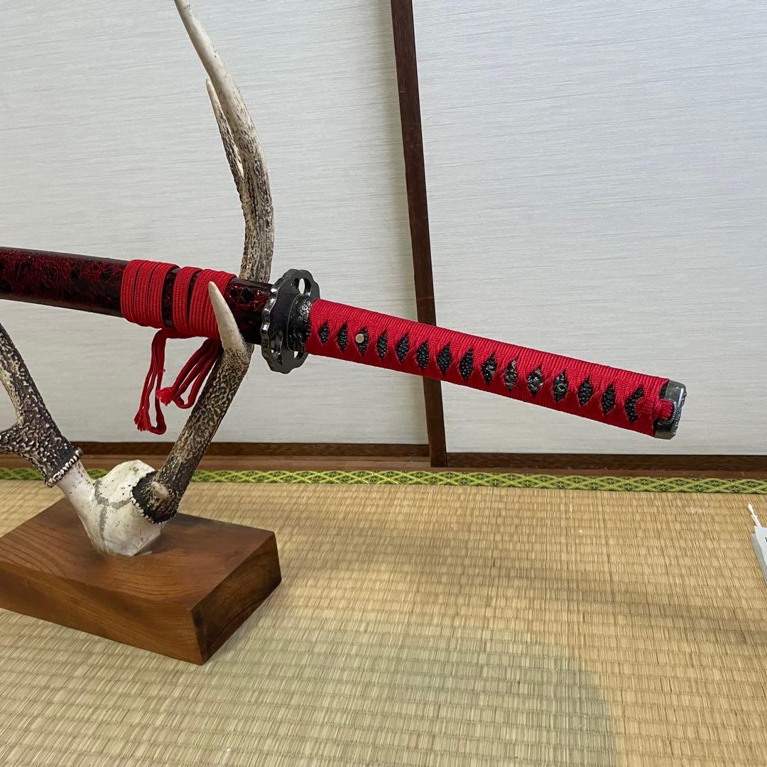 【美品】模造刀＆鹿の角スタンドセット