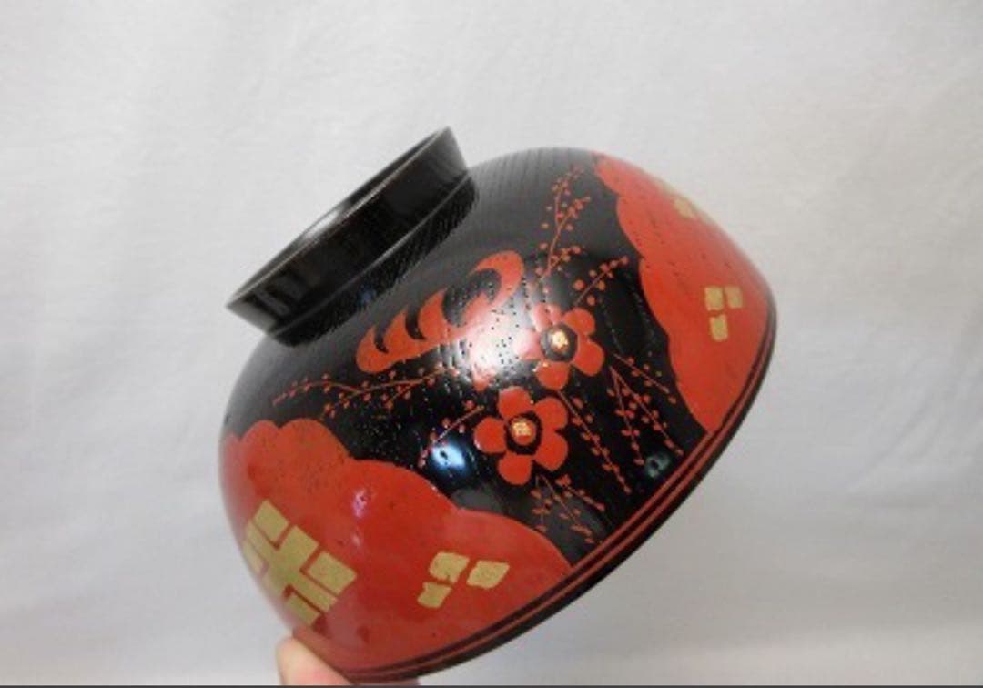 美品 懐石道具 木製 正法寺蒔絵 煮物椀 5客揃 内黒 おしゃれ 和食器