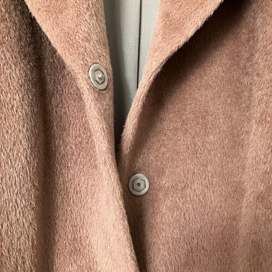 【美品⭐️PESERICO】イタリア製モカカラーシャギーチェスターコート　40