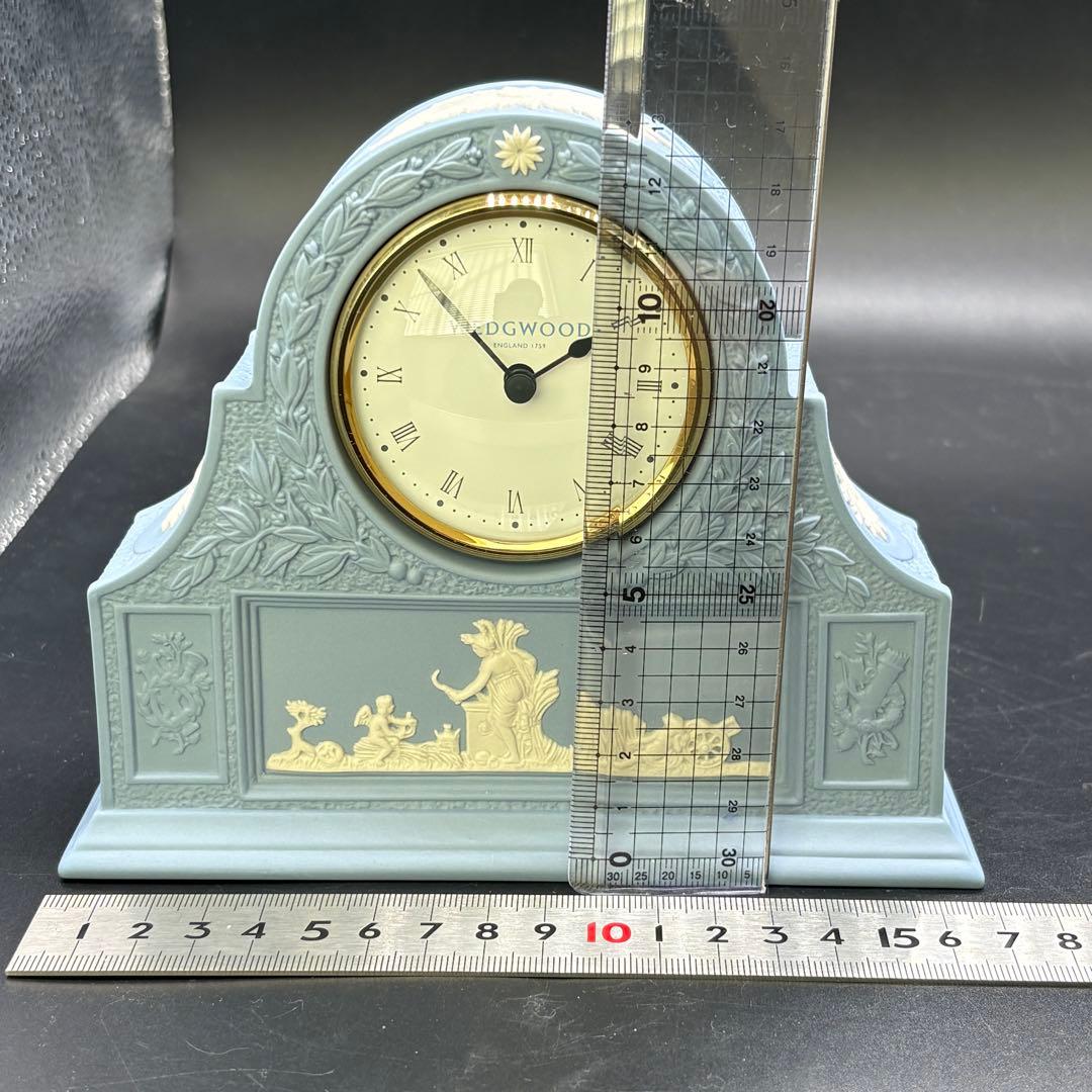 箱付き ウェッジウッド 置時計 　ペールマントルクロック　ブルー　no.177