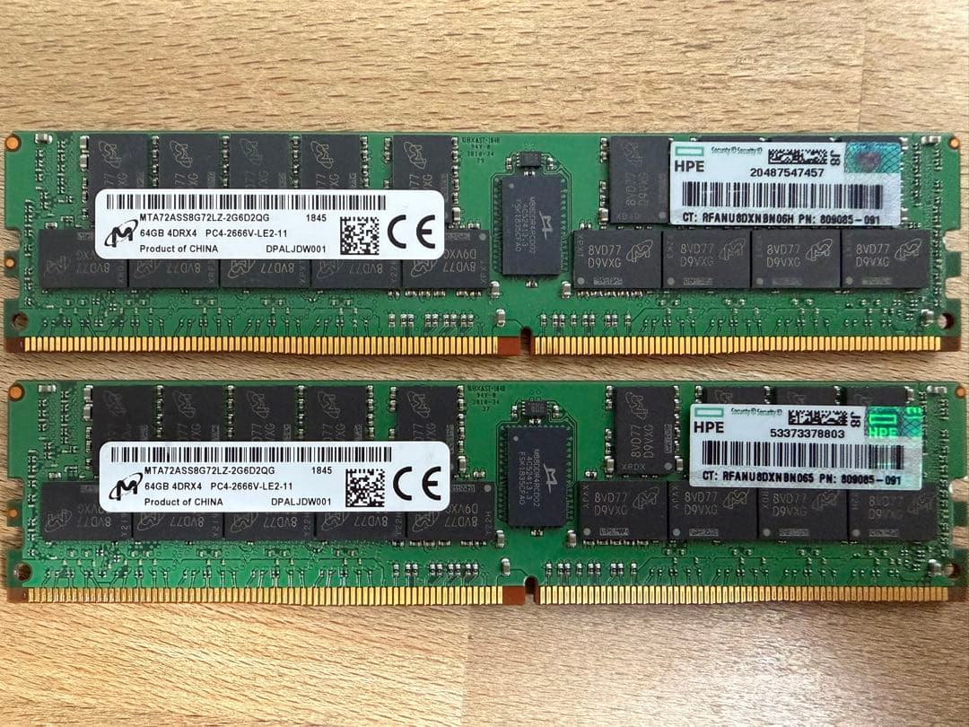 Micron PC4-2666V-LE2-11 64GB×2枚　計128GB