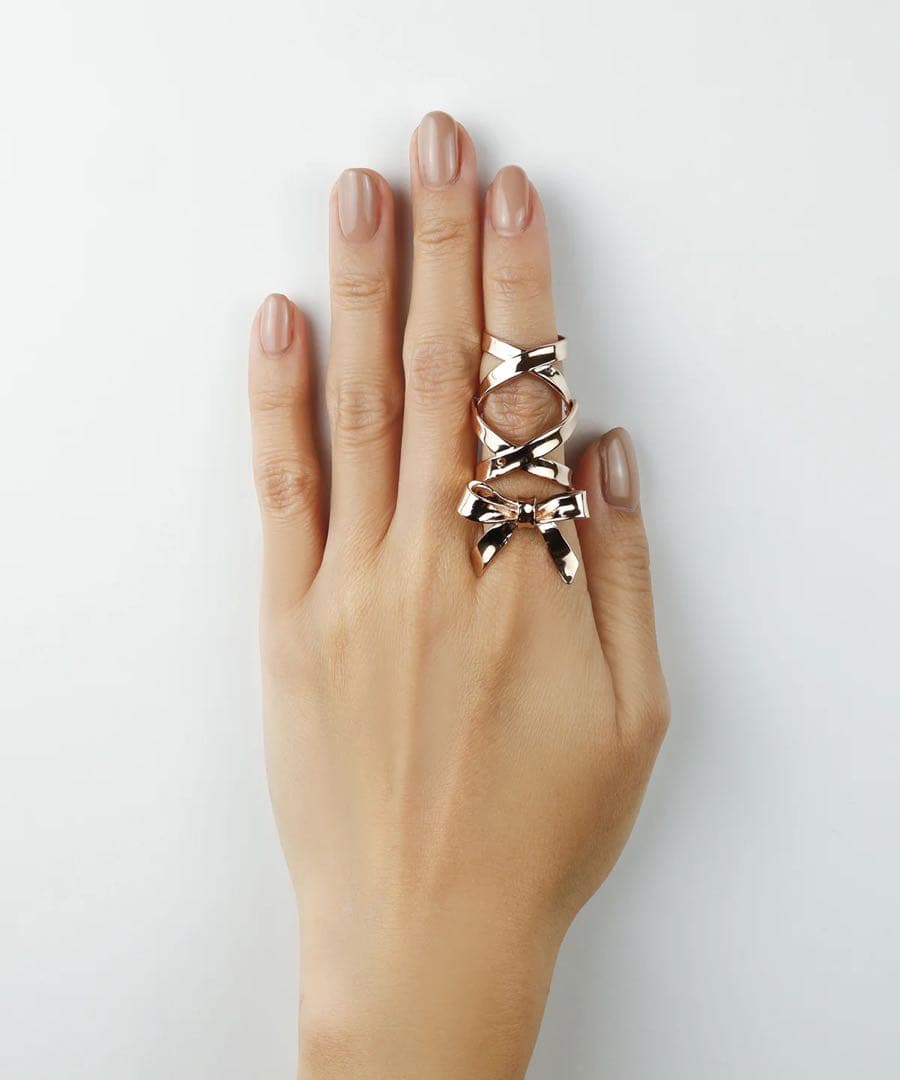 LOVE BY e.m. リボンリング ピンクゴールド 11号 Mサイズ