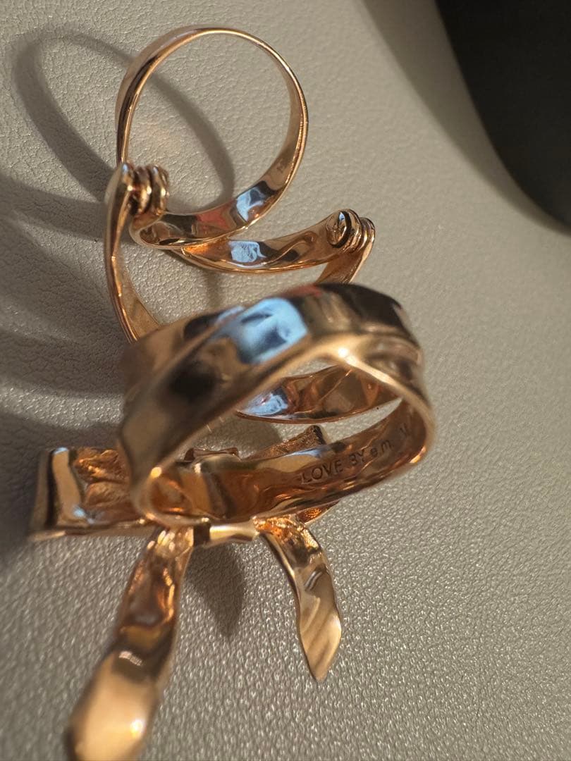 LOVE BY e.m. リボンリング ピンクゴールド 11号 Mサイズ