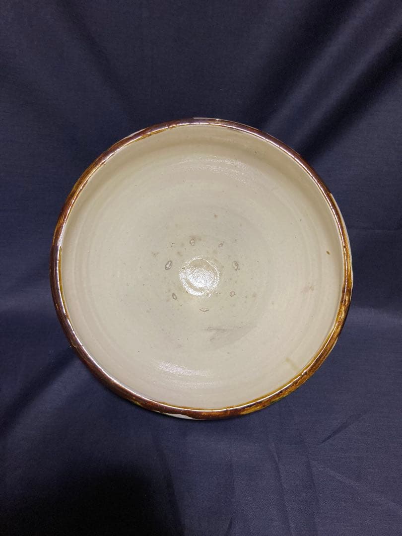 古い龍門司焼？　三彩鉢　薩摩焼　民藝　民芸　アンティーク　金魚鉢