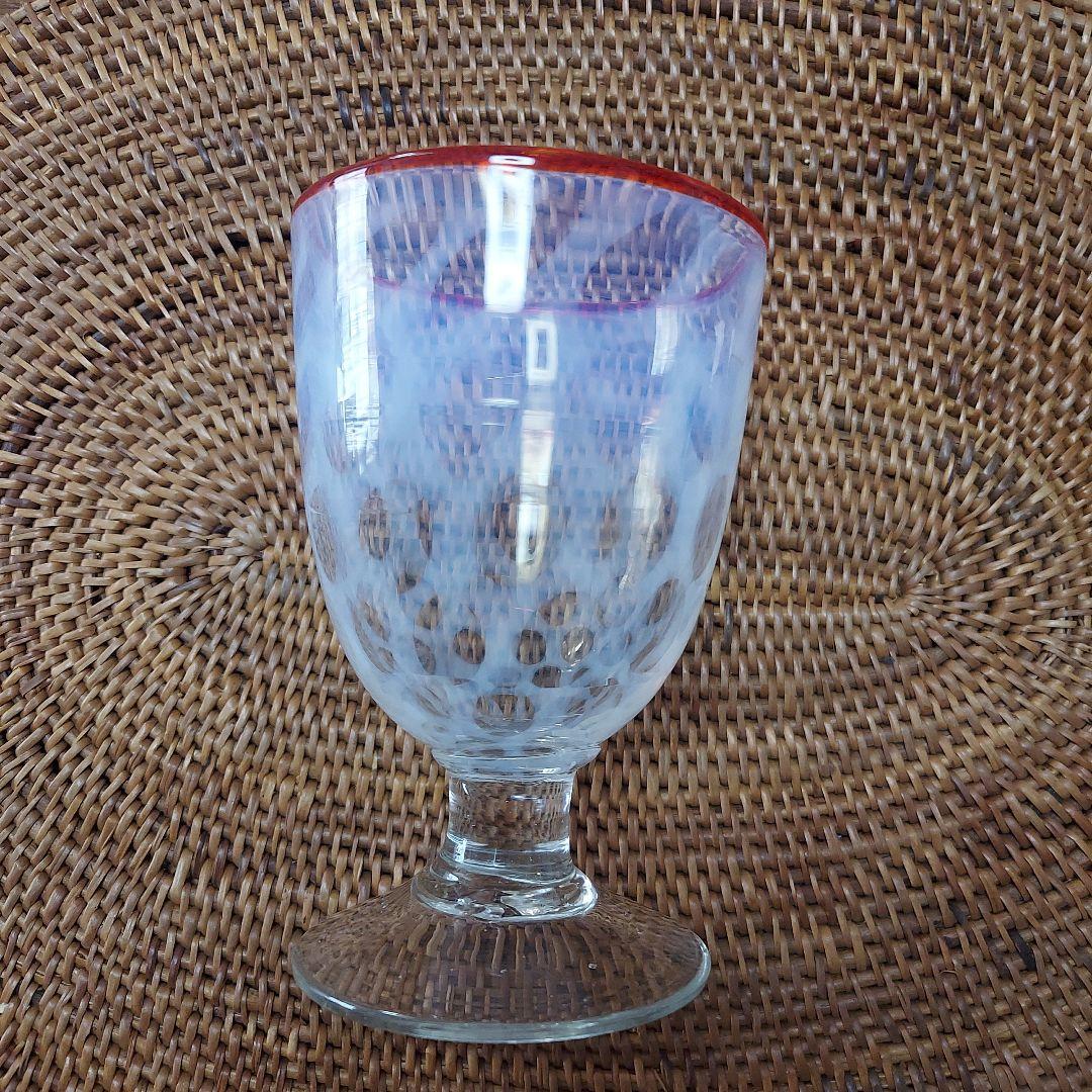 和ガラス　なつめ型水玉紋様　氷コップ