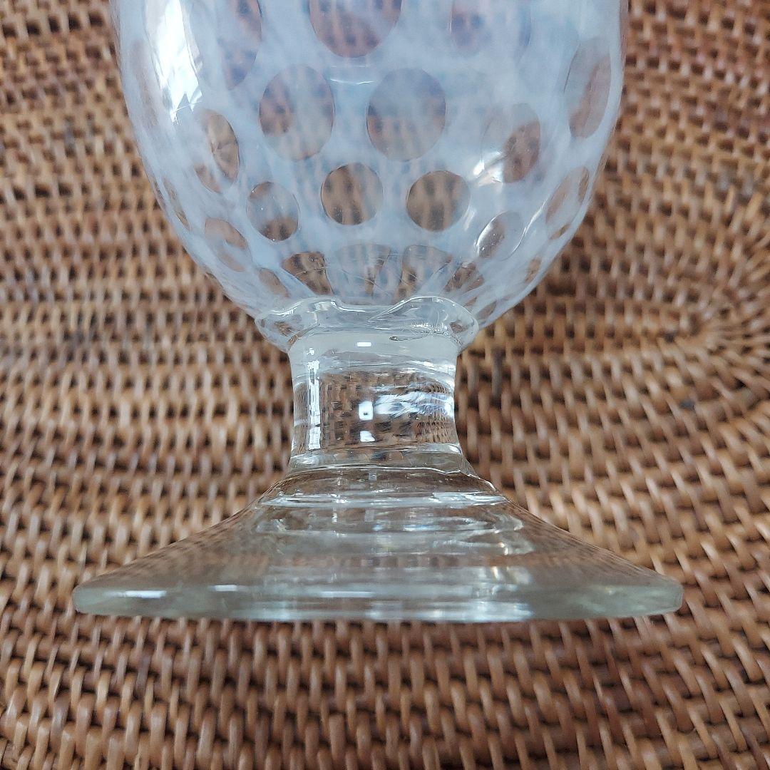 和ガラス　なつめ型水玉紋様　氷コップ