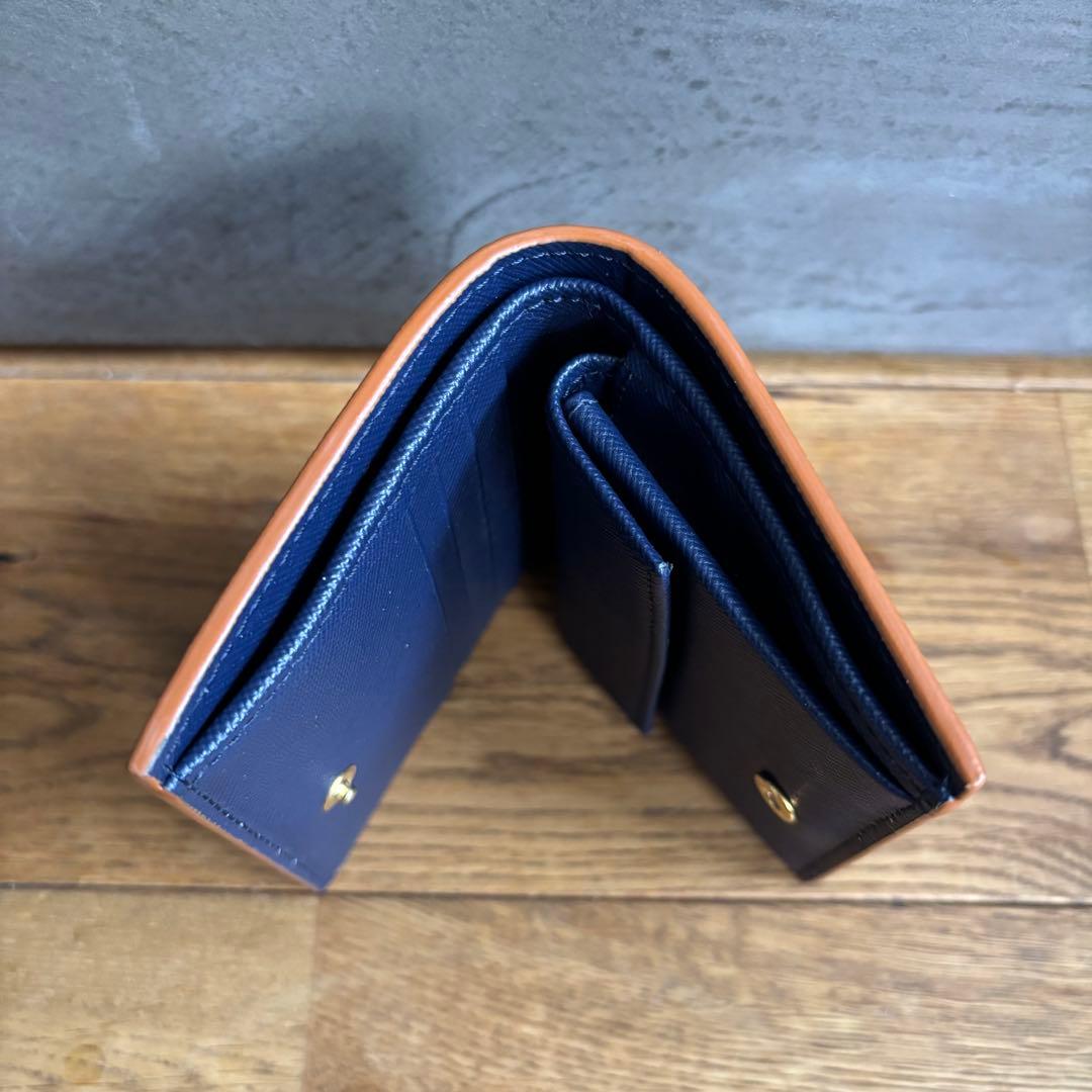 O　MARNI マルニ サフィアーノレザー 二つ折り財布 ネイビー