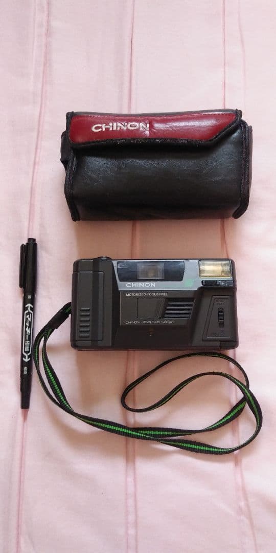 CHINON フィルムカメラ ブラック ケース ストラップ 昭和 レトロ