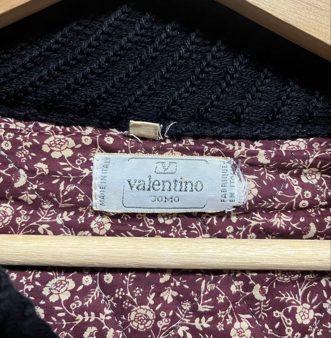 90s VALENTINO イタリア製 ウールニットブルゾン ブラック