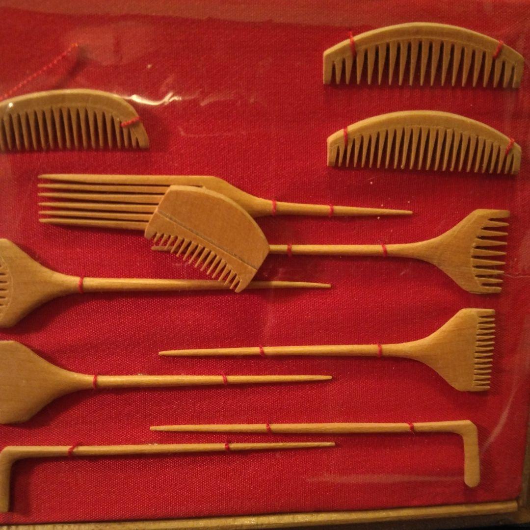 古い　ミニチュア　櫛　こうがい　アンティーク　骨董