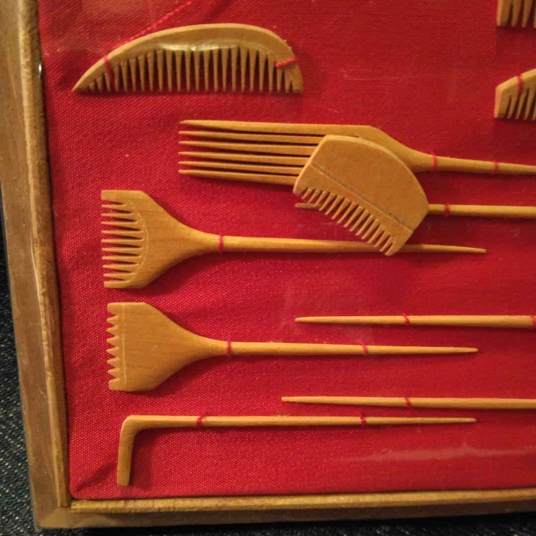 古い　ミニチュア　櫛　こうがい　アンティーク　骨董