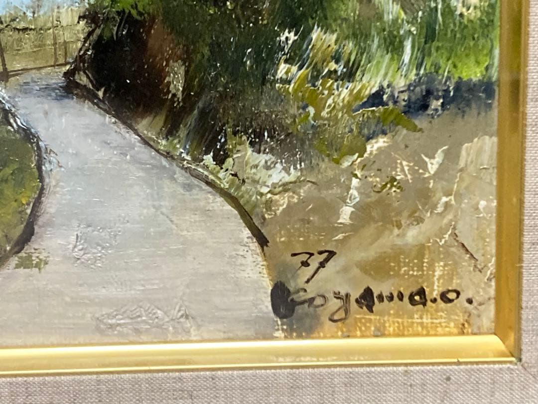 油彩　油絵　肉筆　風景画　小山オサム　SM 直筆サイン有　額新品