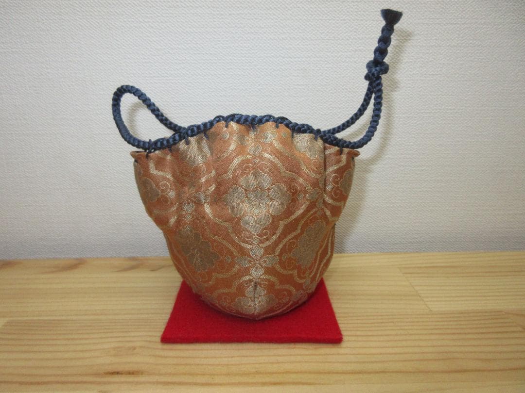 送料込【逢絢亭・新品】茶道具 仕覆 四滴茶入仕覆 正絹 菱地紋丸花緞子 日本製