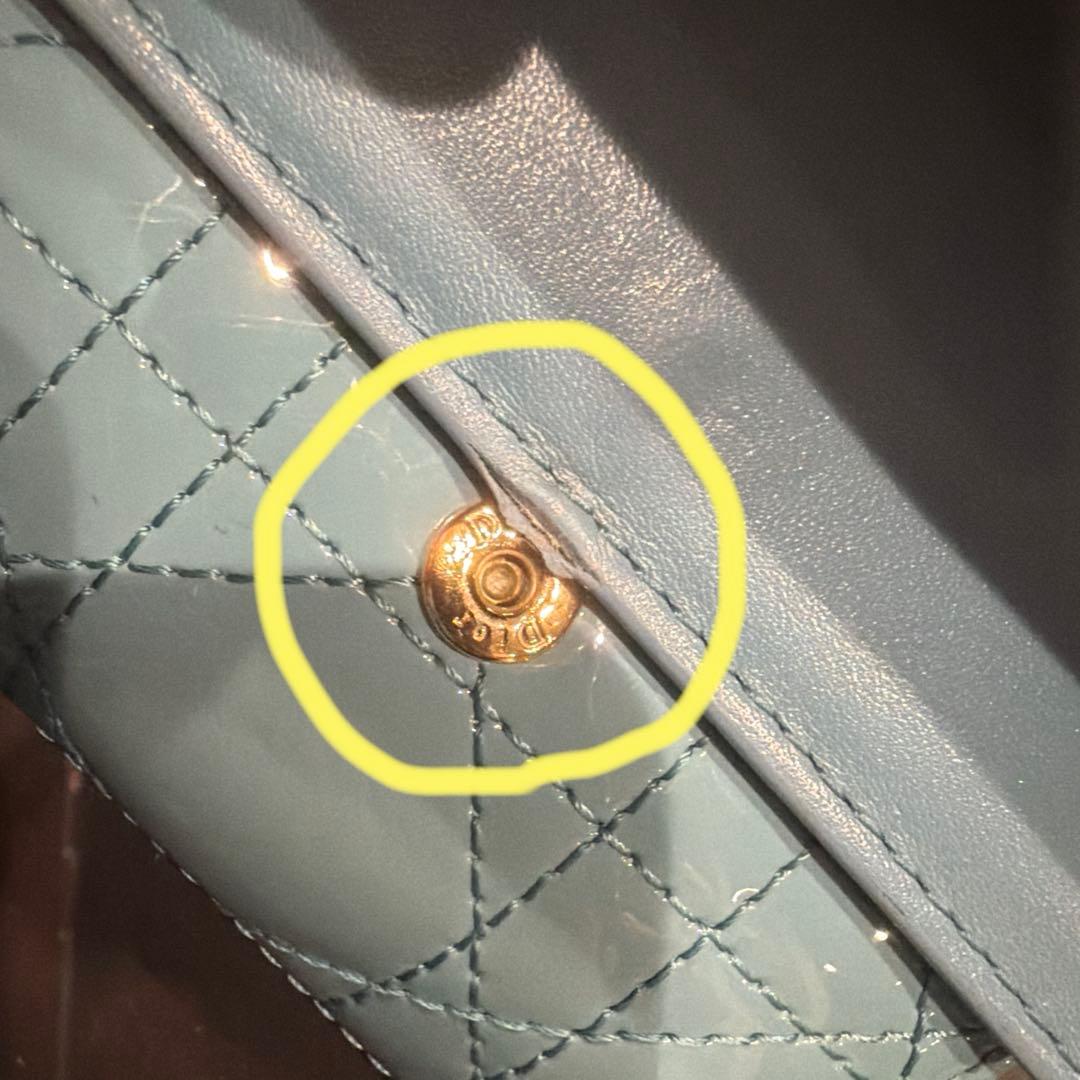 レディディオール カナージュ ロータスウォレット エナメルブルー