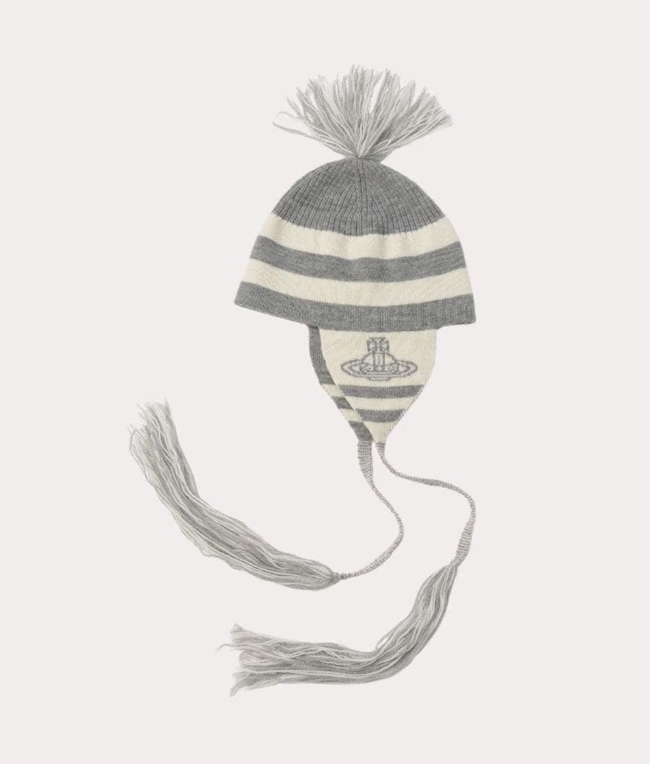 【希少】VivienneWestwood ポンポン耳当て付ボーダー ニット帽