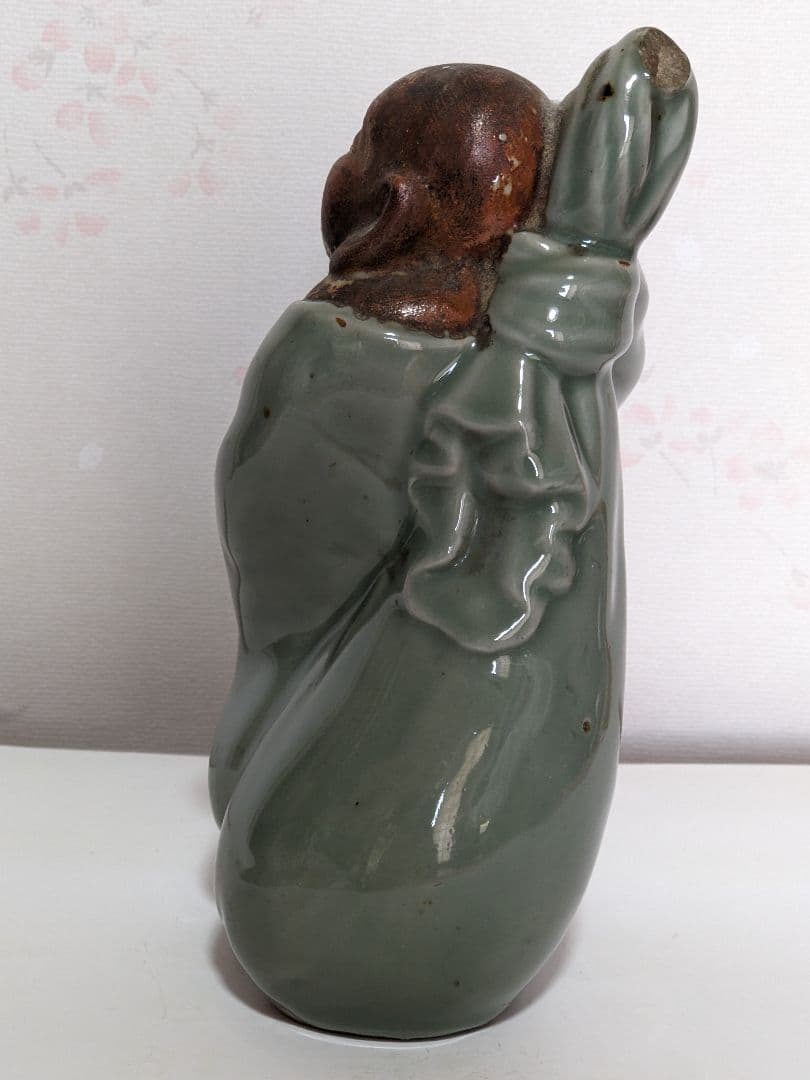 ♦希少！三田青磁 布袋 置物 七福神 江戸時代 古玩 古美術 美術品 骨董品