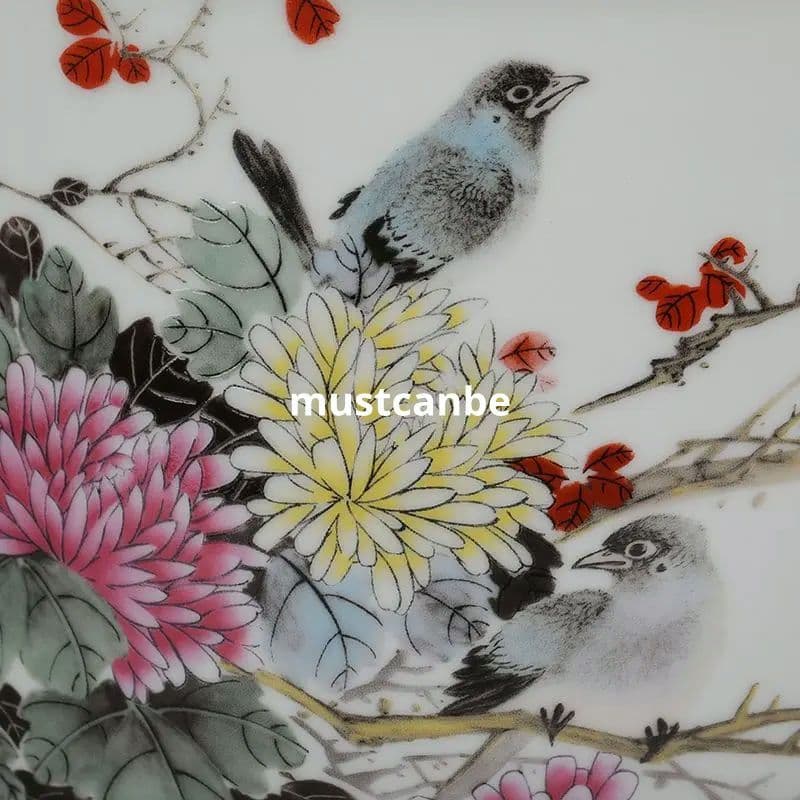 景徳鎮 花鳥紋蘭盆 盆栽鉢 中国鉢 植木鉢 多肉植物鉢 小品盆栽鉢 山野草鉢