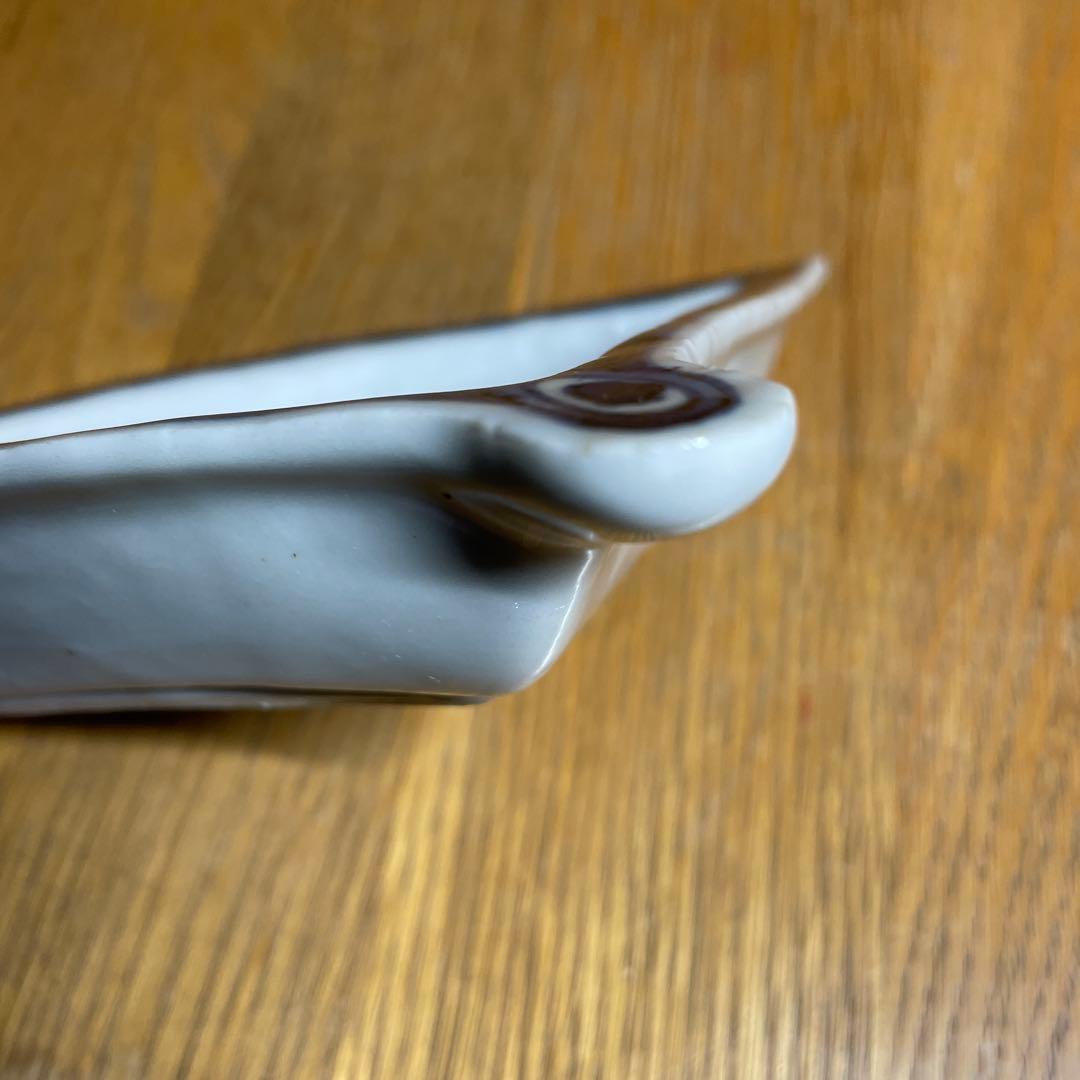 須田菁華　古染付写し扇形皿　箱なし