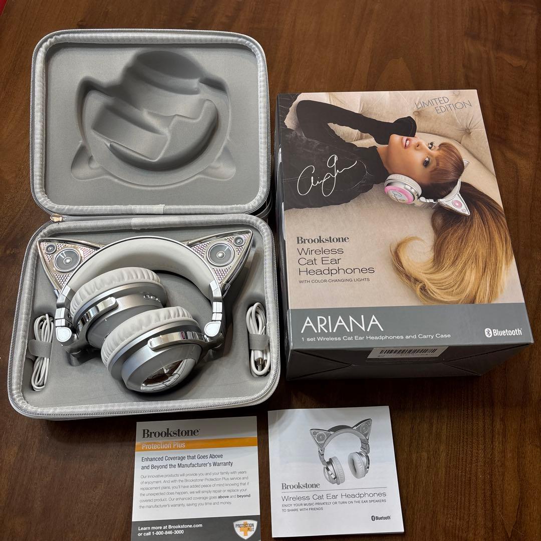 Brookstone アリアナグランデ ワイヤレス 猫耳ヘッドホン