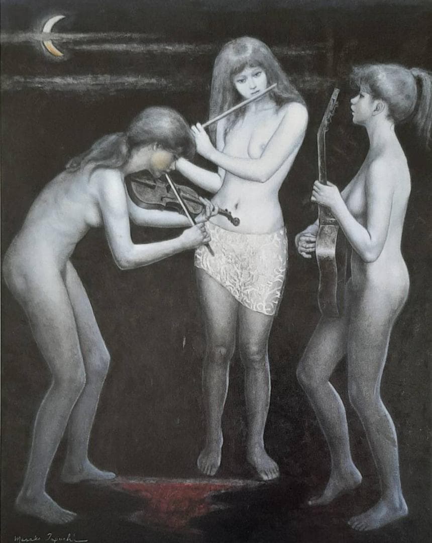 田口正子、「秋のメロディ」、希少画集の額装画、四季、風景、人気作品