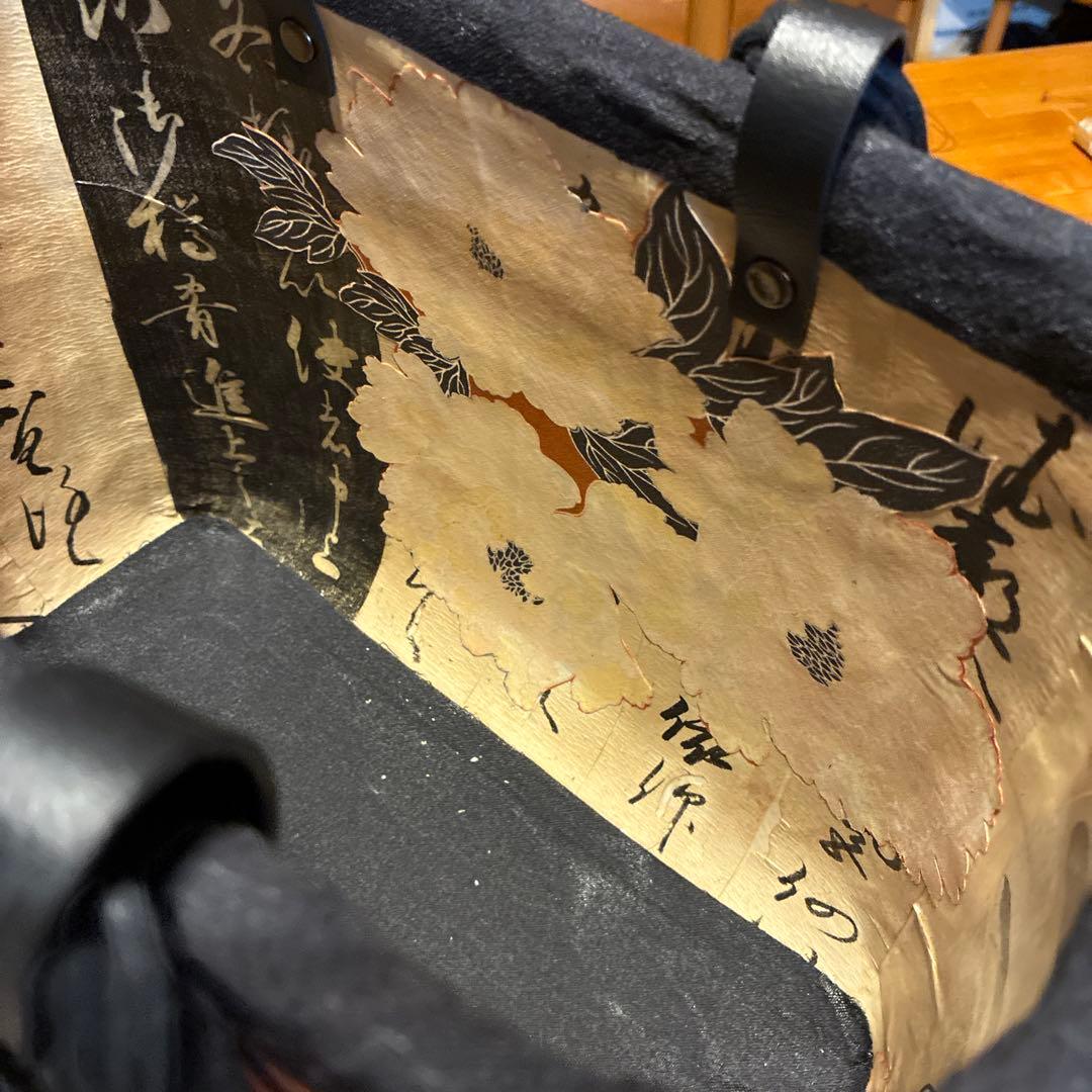 和装用バッグ 花柄 馬の絵柄 中型