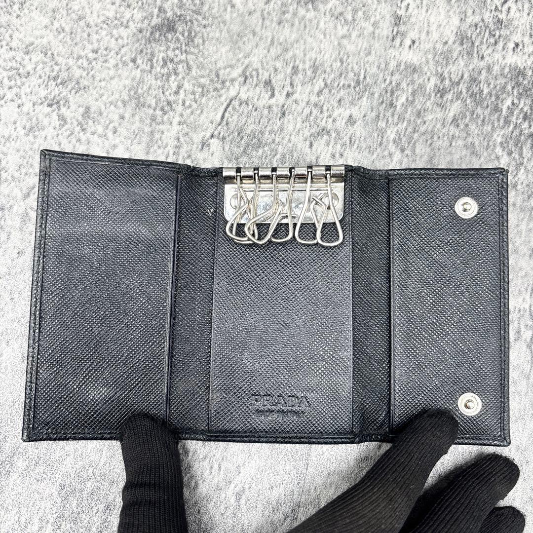 ✨️現行/美品✨️PRADA プラダ キーケース レザー ブラック 4連キーケス