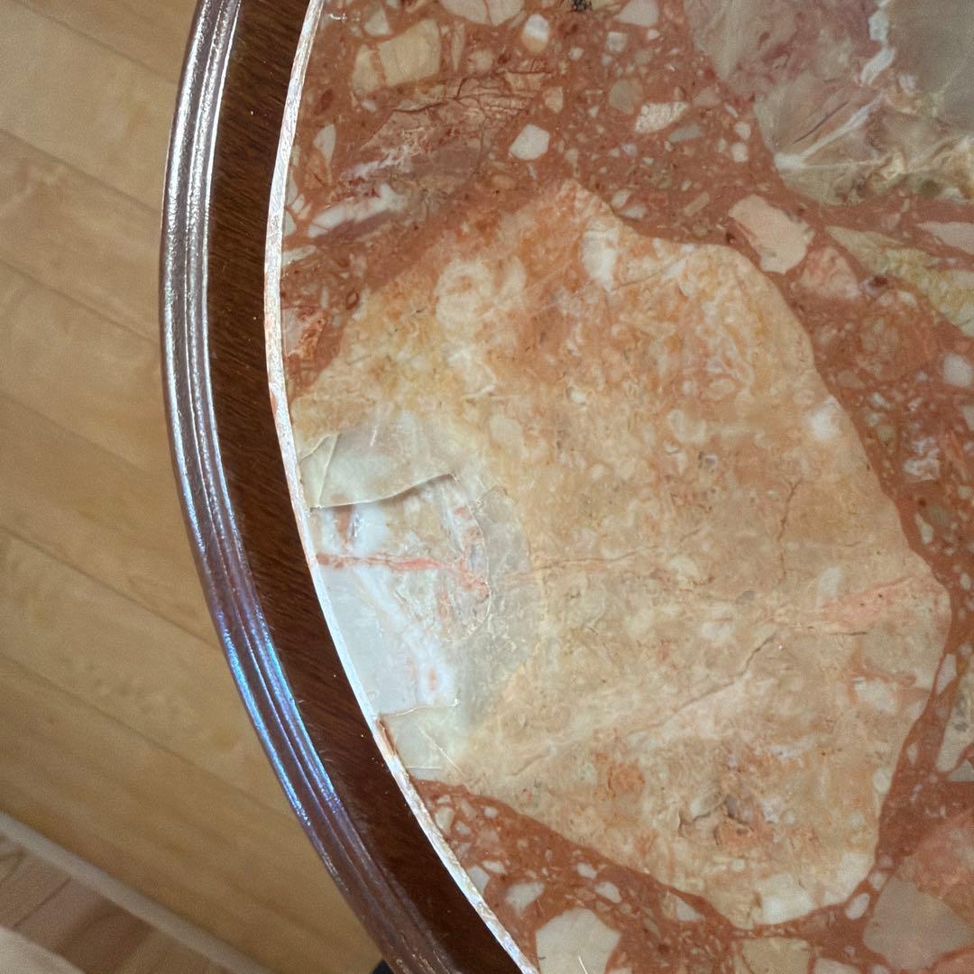 【送料込】大理石天板の円形テーブル