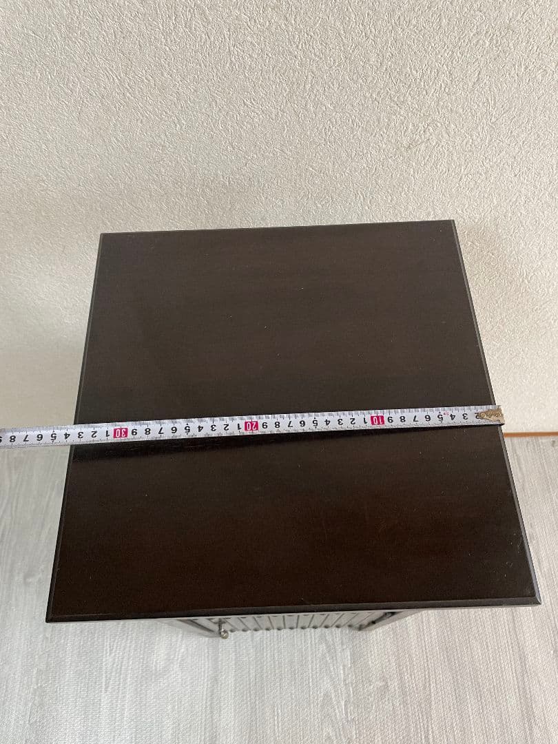 【アンティーク】カリモク 木製 電話台 FAX台 収納棚 昭和レトロ 古家具