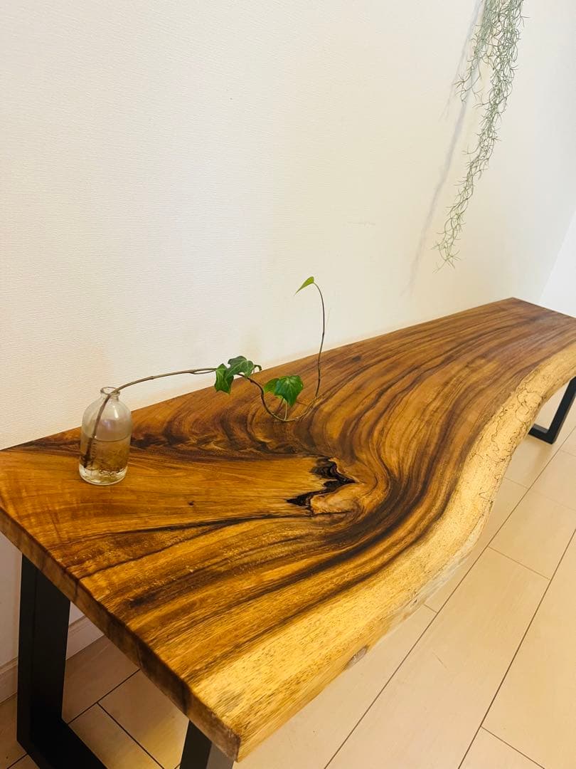 一枚板テーブル　カウンター　テレビ台　モンキーポッド　ローテーブル