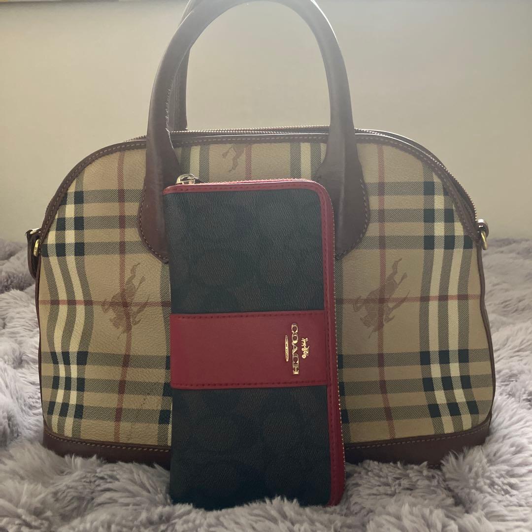 【BURBERRY バーバリー】チェック柄 ハンドバッグ トート ヴィンテージ