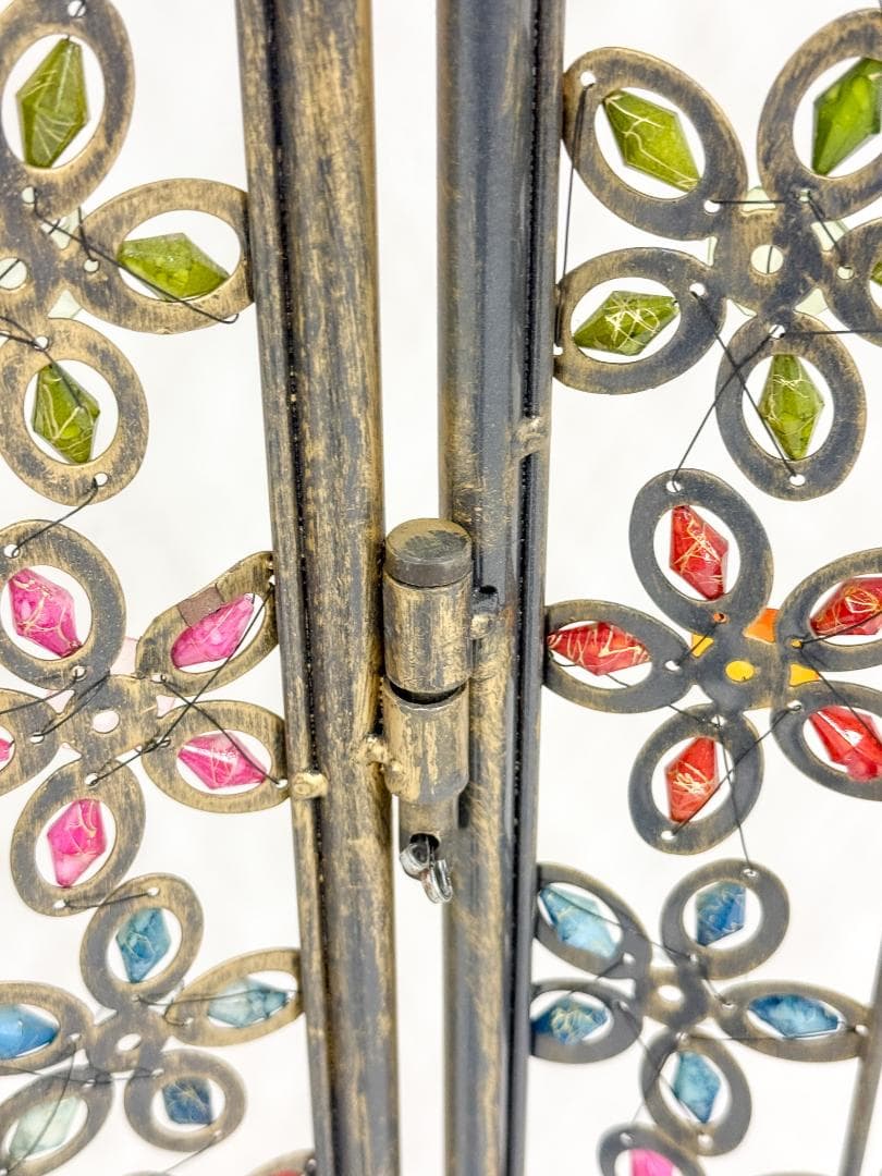 アクリルビーズパーテーション 3連 幅119cm 高さ172cm 折りたたみ可能