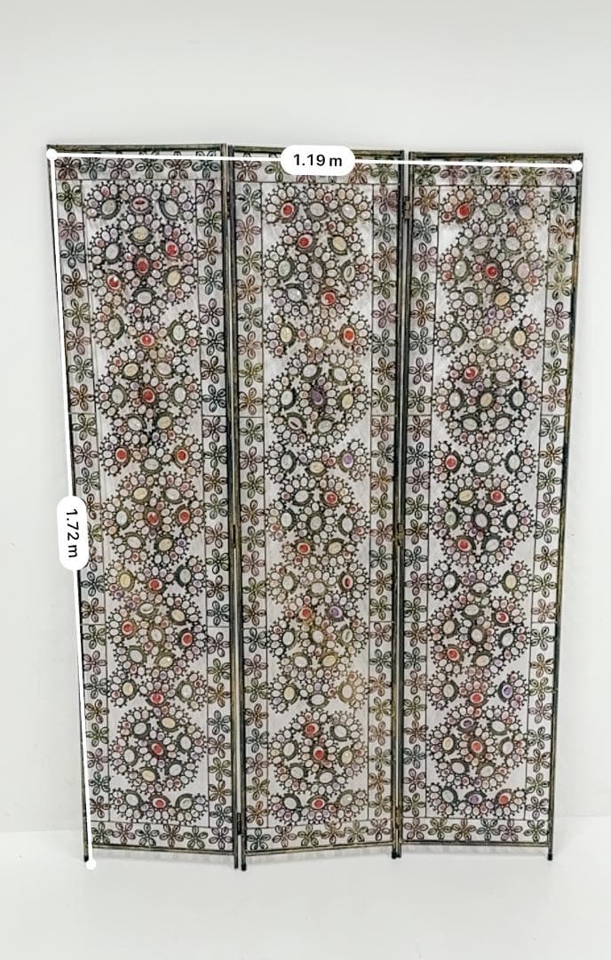 アクリルビーズパーテーション 3連 幅119cm 高さ172cm 折りたたみ可能