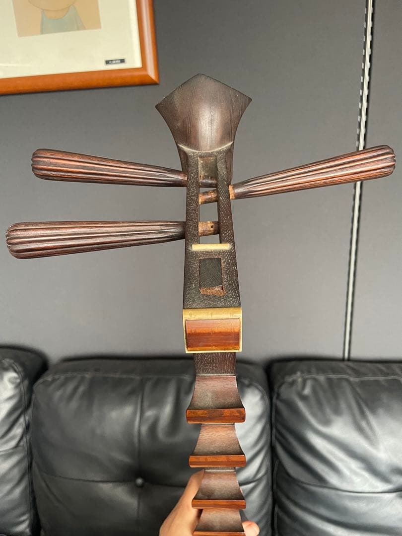 ③レア 筑前琵琶 四弦五柱 マンモス装飾 和楽器 弦楽器