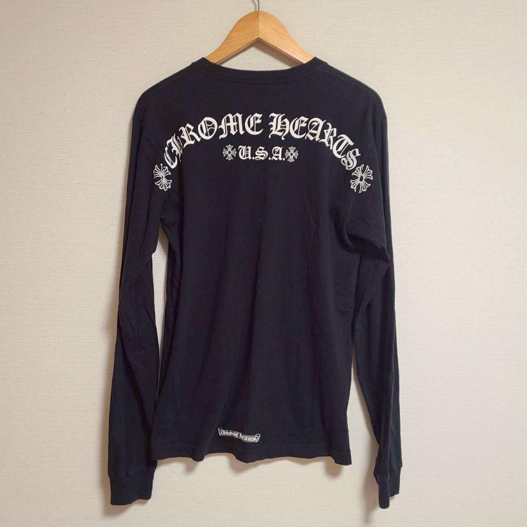 クロムハーツ バック アーチロゴ カットソー Tシャツ ロンT 長袖 M 黒
