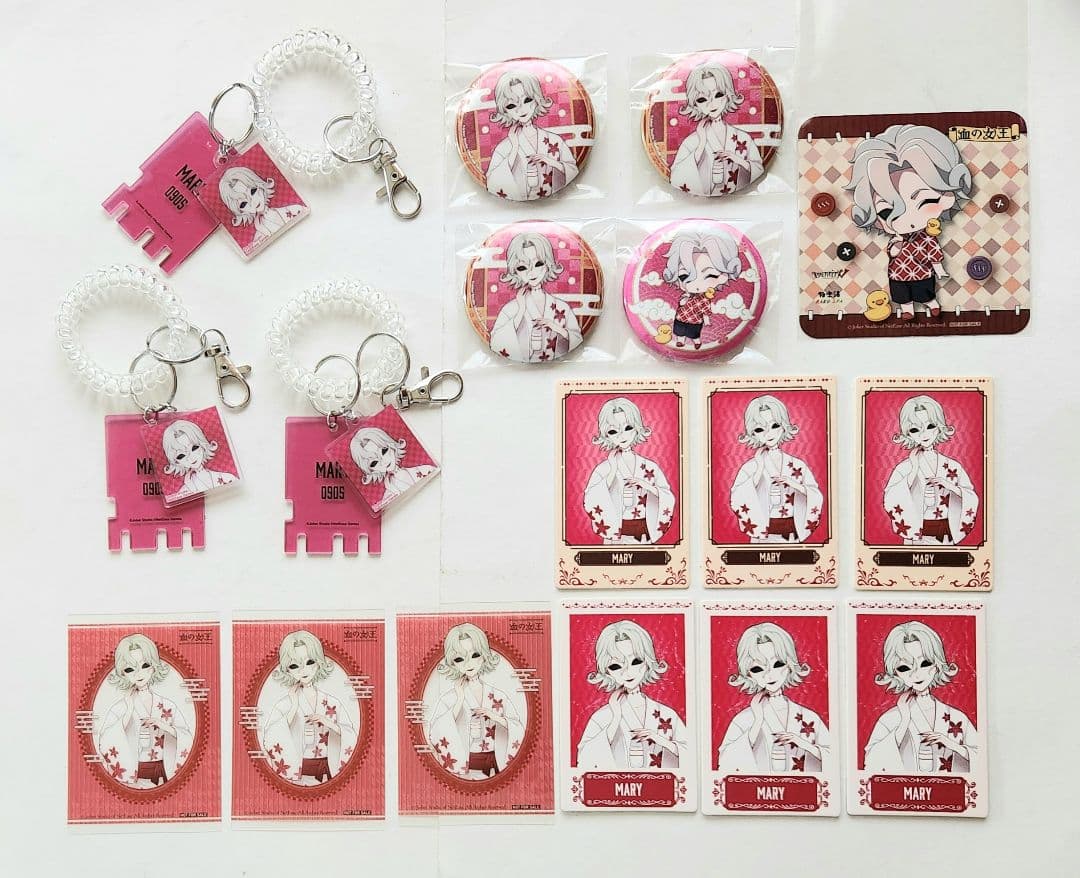第五人格 極楽湯 血の女王 マリー 缶バッジ チェキ風カード キーホルダー 特典