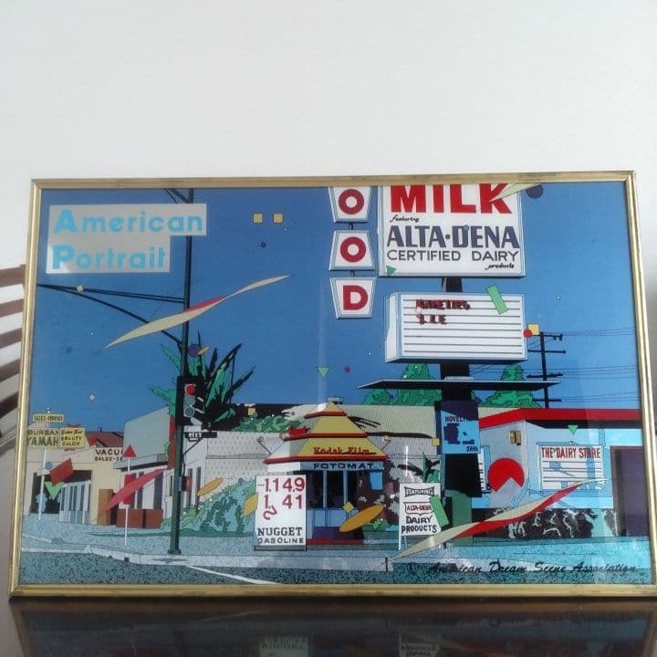 鈴木英人 オールドアメリカ風景・ パブミラー ポップアート昭和レトロ未使用・希少