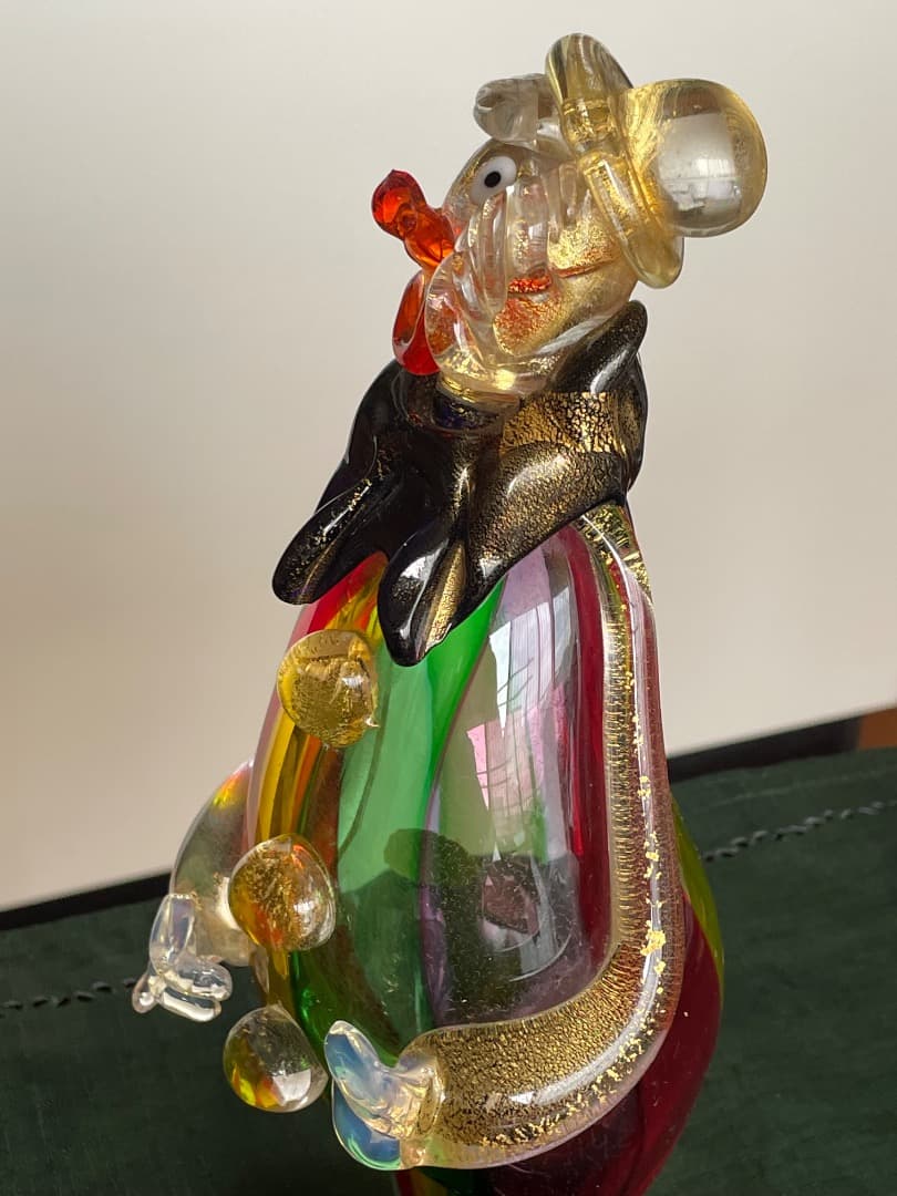 ベネチアングラス　(ムラーノガラス) ピエロ　人形