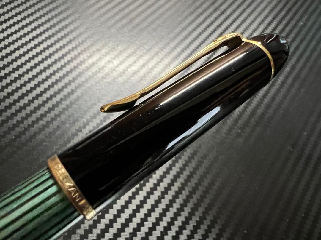 未使用に近い ペリカン 140 緑縞 M 中字 万年筆