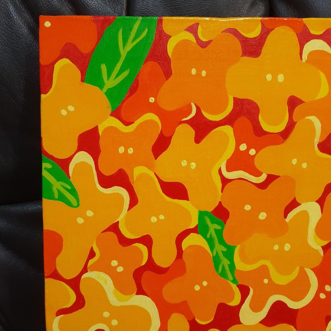 キンモクセイ　拡大バージョン　画家　小楠アキコ作品　F8号サイズ　アクリル絵具