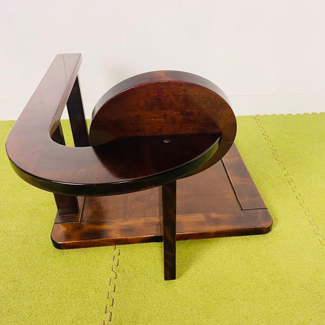 木製　ダークブラウン 円形背もたれ付き　星野民芸　星野民藝　1脚　座椅子