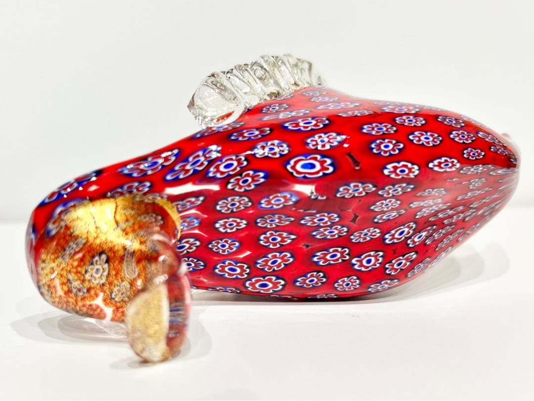 レトロポップ ベネチアンガラス ムラーノ ミルフィオリ 靴 花 ペーパーウエスト