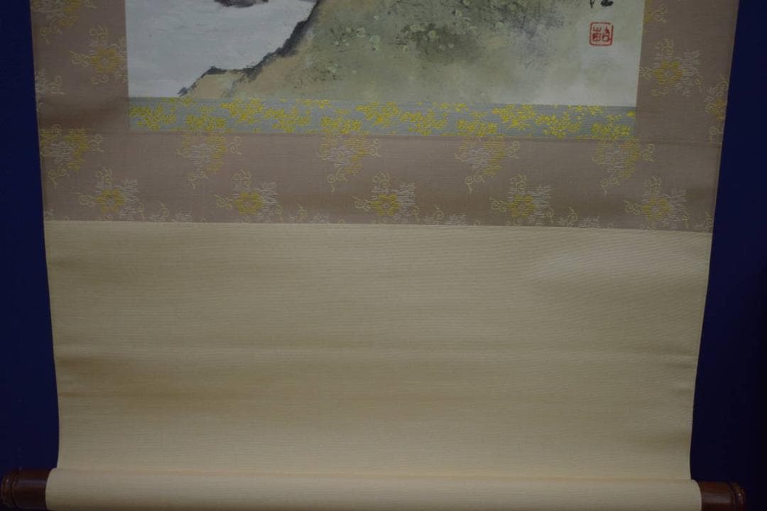 真作/佐藤古岫/竜頭峡/秋色図/秋景山水/小禽図/桐共箱付/布袋屋掛軸HJ-28