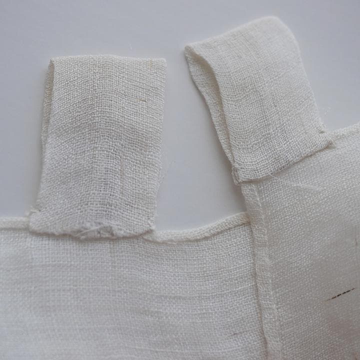 韓国 ポジャギ 手縫い 正方形 棒通しあり　100×100cm モシ 麻