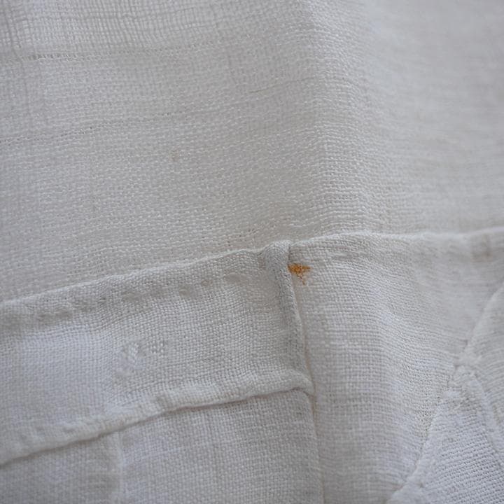 韓国 ポジャギ 手縫い 正方形 棒通しあり　100×100cm モシ 麻